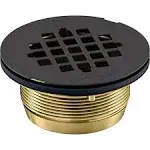 Kohler K-22675-BL Round Brass Shower Base Receptor Drain, Matte Black