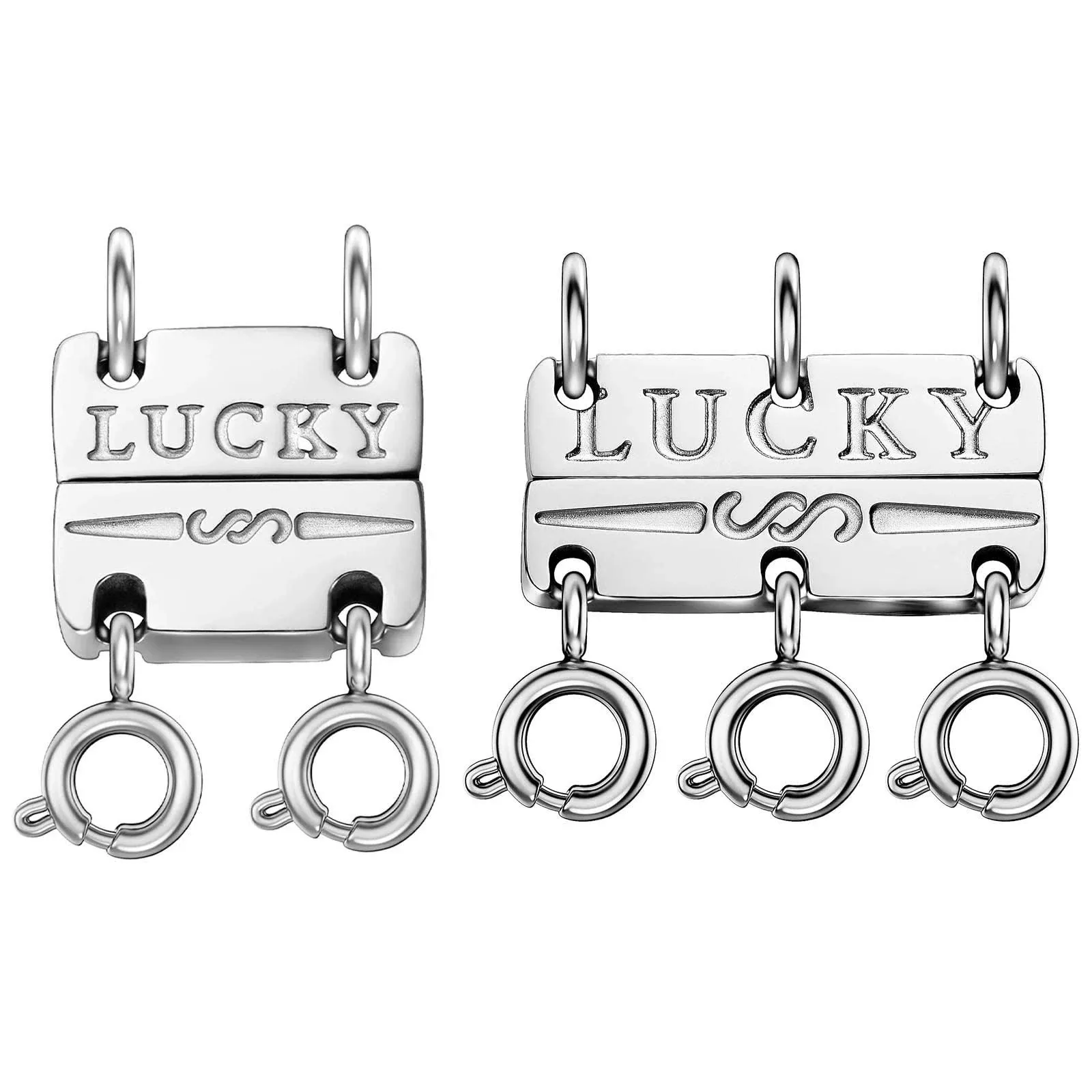 Qulltk Lucky Necklace Layering Clasps 18K Gold and Silver Separator for Stackable Necklaces Chains,Multiple Necklace Clasps and