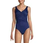 Petite Lands' End SlenderSuit Surplice One-Piece Swimsuit