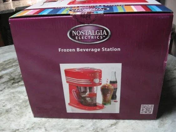 NOSTALGIA ELECTRICS COCA COLA COUNTER TOP FROZEN BEVERAGE STATION - NIB