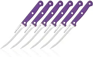 Ginsu Kiso® 6-Piece Purple Steak Knife Set