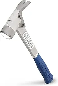 ESTWING AL-PRO Aluminum Framing Hammer - 14 oz Straight Rip Claw with Smooth Face & Shock Reduction Grip - ALBL , Blue