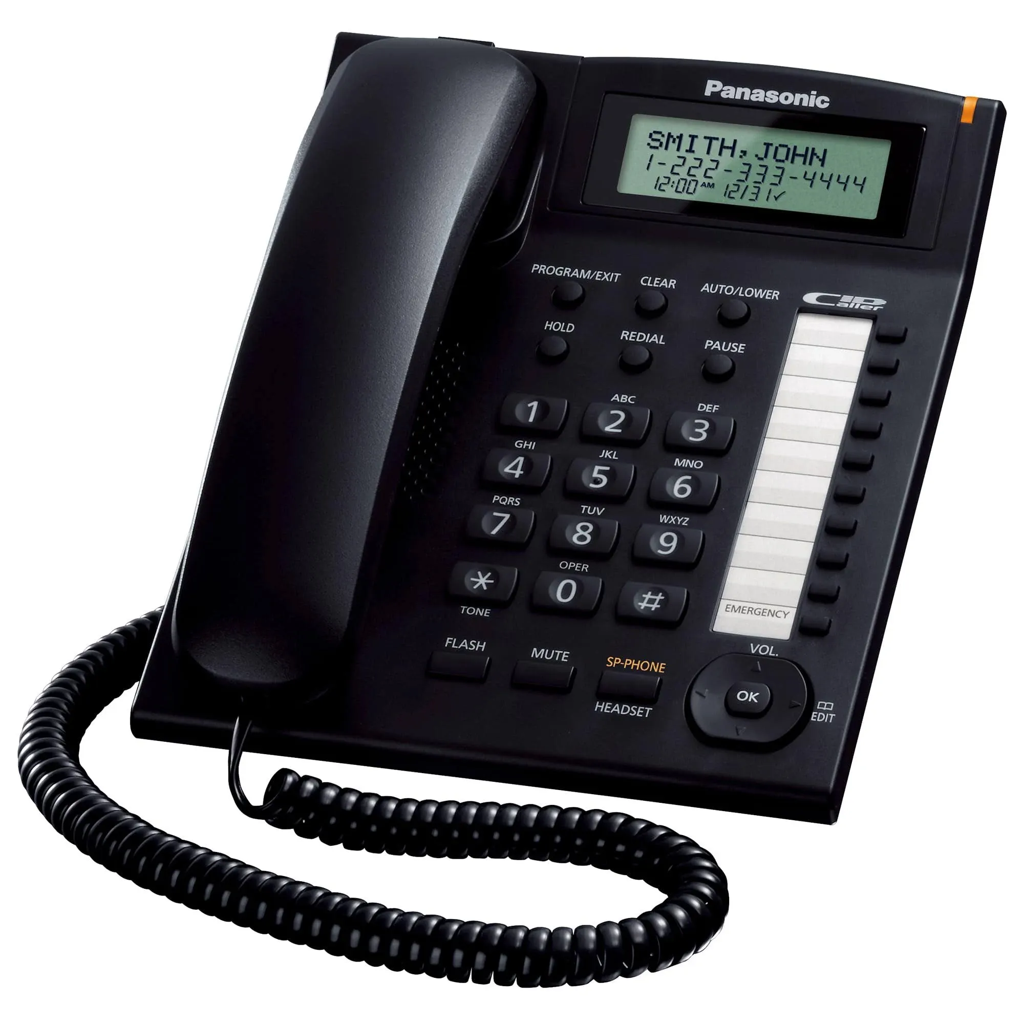 Panasonic KX-TS880B Integrated Corded Phone System - Black - With Caller ID