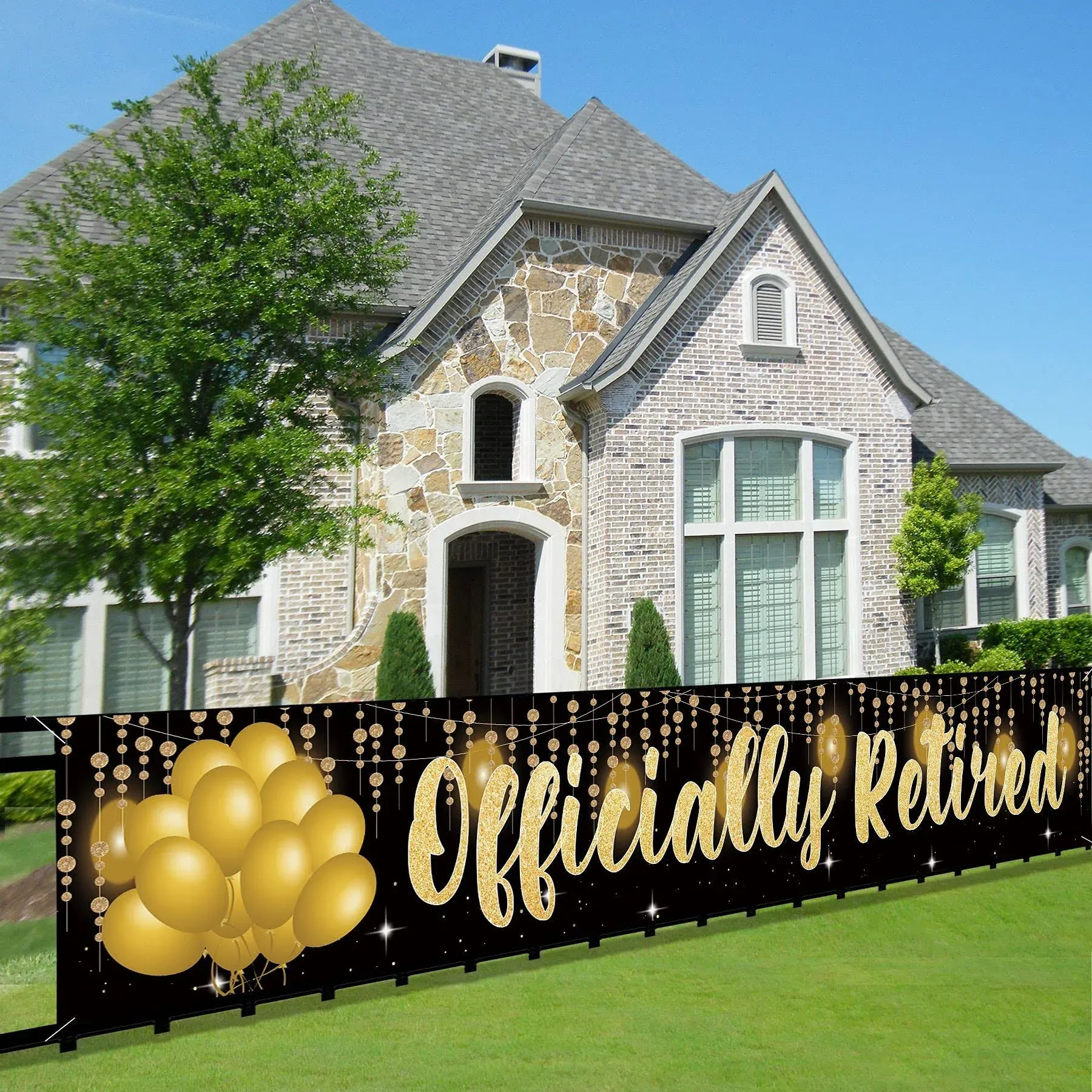 Officially Retired Banner Decorations Large Happy Retirement Party Décor Supp...