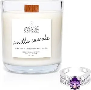 Vanilla Cupcake Candle with Ring Inside (Surprise Jewelry Valued at $15 to