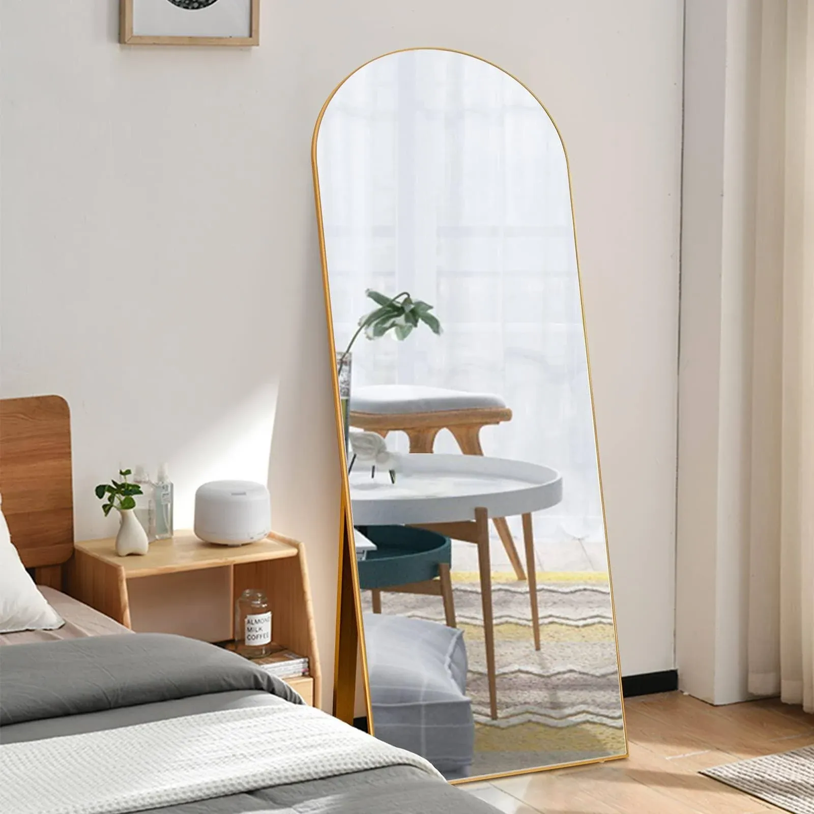 Mayeerty Arched Floor Mirror Full Length Mirror