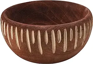 Decorative Carved Paulownia Wood Bowl