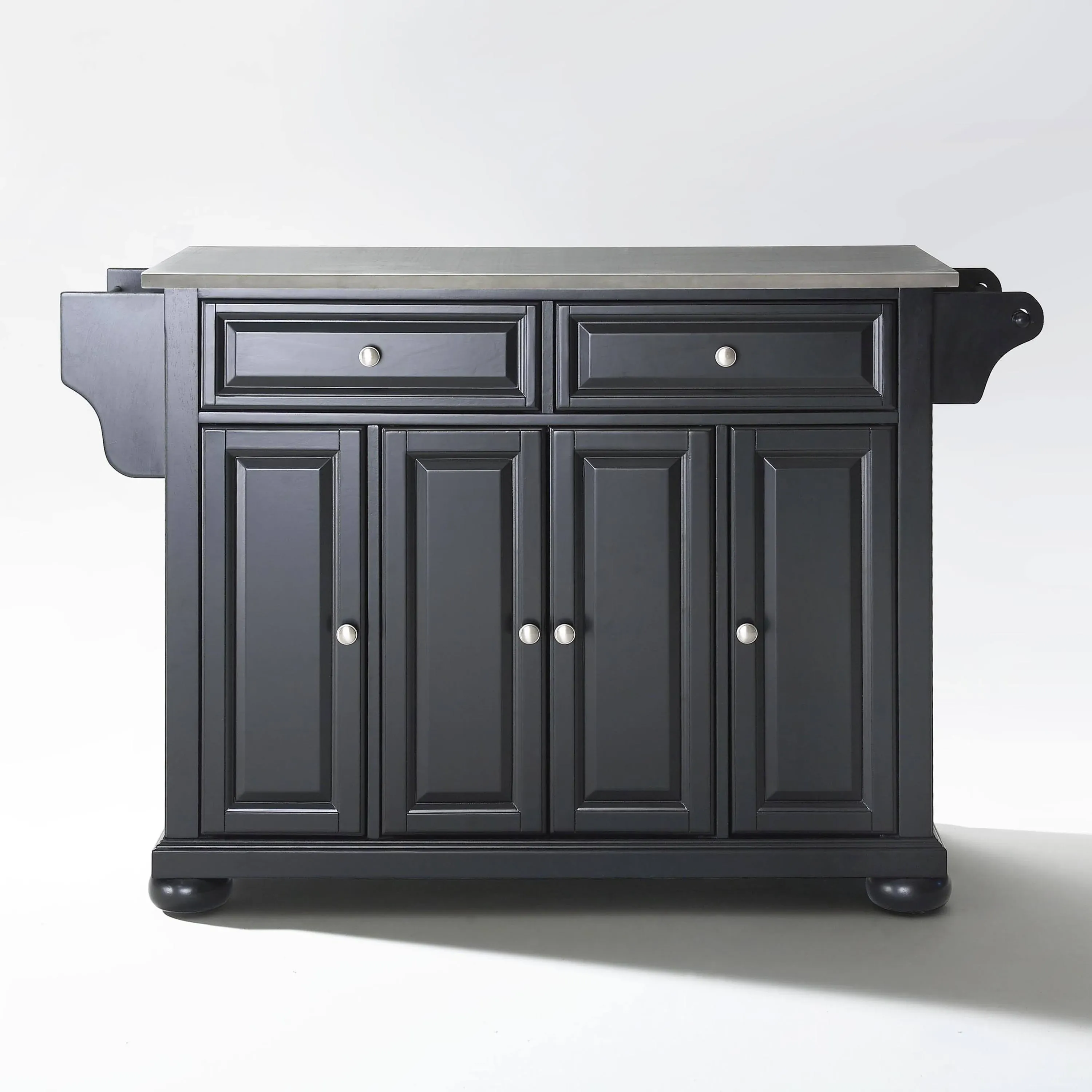 Crosley Alexandria Stainless Steel Top Kitchen Island Black