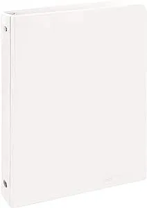 Enday 0.5-inch 3-Ring View Binder with 2-Pockets, White