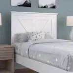 Glenwillow Home Farmhouse Style Wood Panel Headboard in Gloss White - Queen Size