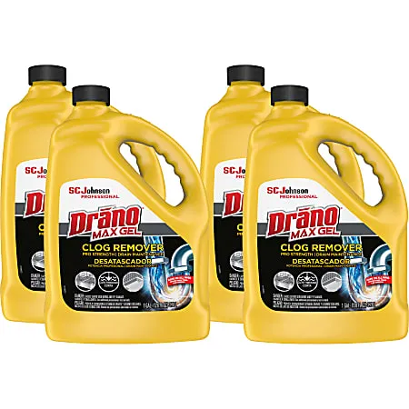 Drano Max Gel Clog Remover, 1 Gallon, 4 Bottles