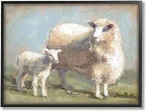 Stupell Industries Sheep Lamb Family Farm Framed Giclee Art, 24 x 30