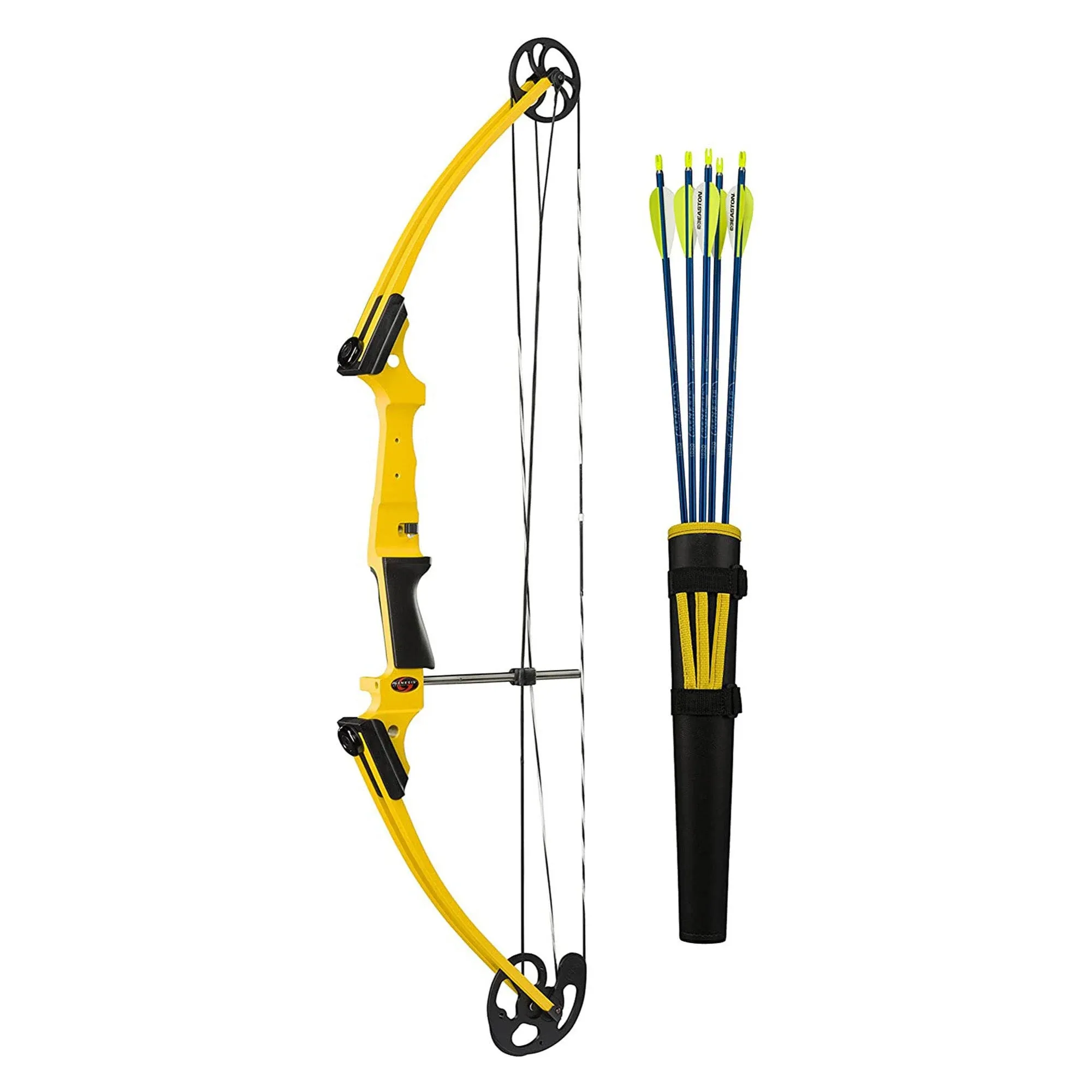 Genesis Original Archery Compound Bow and Arrow Set, Draw Hand-Left, Yellow