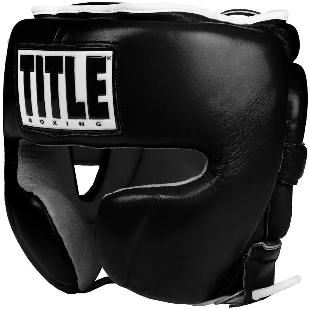 Title Boxing Leather Sparring Headgear - Black Reg