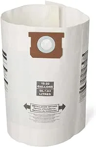 CRAFTSMAN CMXZVBE38772 General Purpose Wet Dry Vac Dust Collection Bags for Most 15 to 22 Gallon Shop Vacuums, Collects Dry Only Debris, Reduces Cleanup Time, 3-Pack