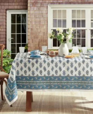 Elrene Home Fashions Tropez Block Print Stain & Water Resistant Indoor/Outdoor Placemats, Set of 4