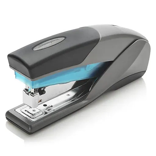 Swingline® Optima® 25 Reduced Effort Stapler, 25 Sheets Capacity, Blue/Gray