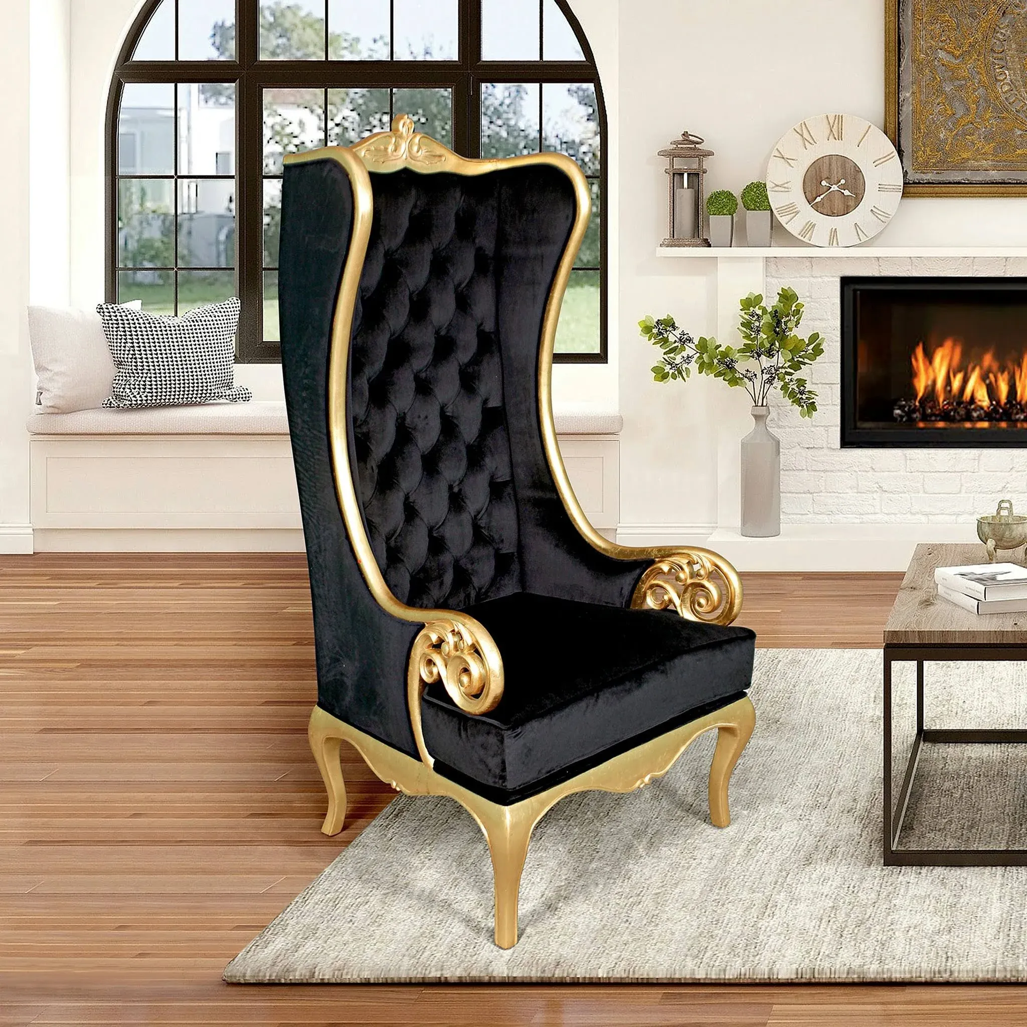 Design Toscano Palazzo Ducale Contemporary Wingback Throne Chair