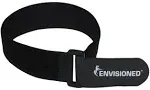 Envisioned Reusable Cinch Straps 2" x 30" - 6 Pack, Multipurpose Strong Gripping, Quality Hook and Loop Securing Straps (Black)