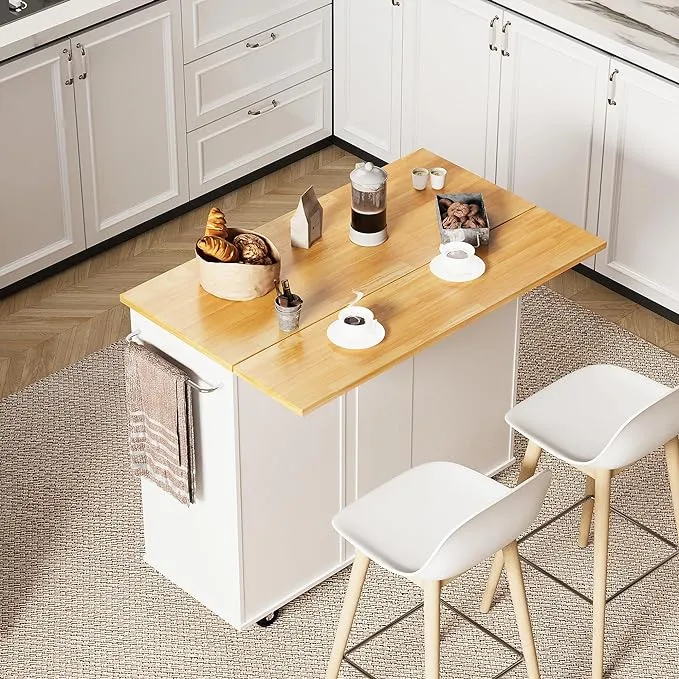 Shintenchi Rolling Kitchen Island Cart