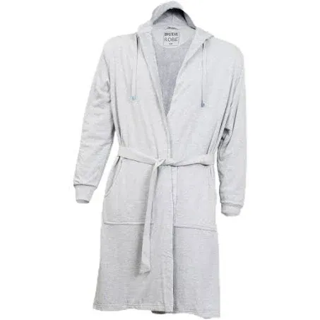 DudeRobe Luxury Men's Hooded Bathrobe Grey Large/XL