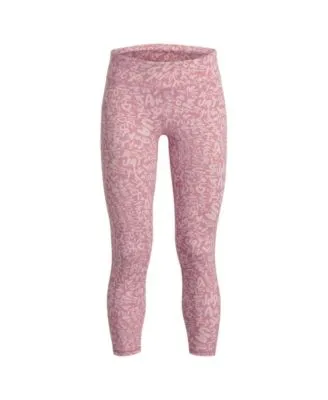 Under Armour Big Girls Motion Printed Crop Leggings Pants - Pink Elixir, Retro Pink