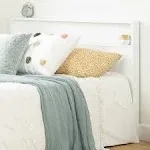 South Shore Kanagane Headboard with Shelf-Full/Queen-Pure White