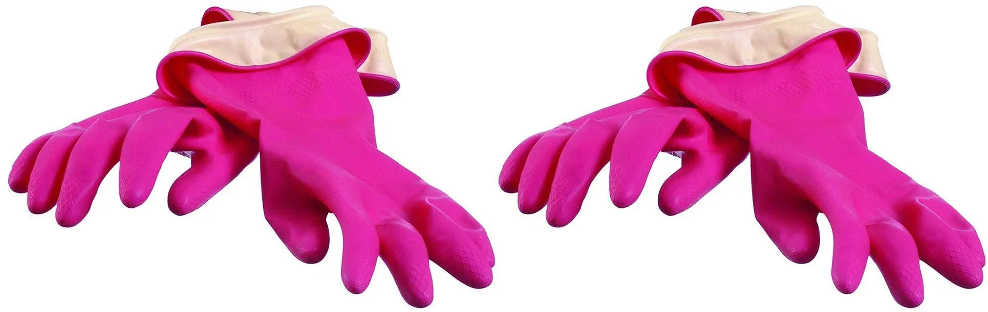 Casabella Premium Waterblock Cleaning Gloves - 2 Pair (4 Gloves) Pink - Small