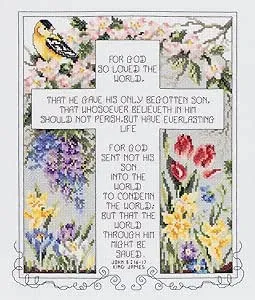 Janlynn John 3:16-17 Counted Cross Stitch Kit, 10-1/4" x 12-1/4", Multi