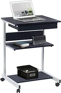 Techni Mobili Rolling Laptop Desk with Storage, Graphite