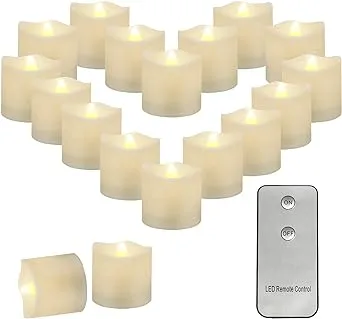 12pcs Led Flameless Tealight Candles With Remote Control Warm White Battery Powe