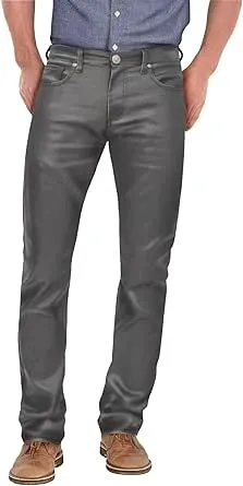 Ethanol Mens Slim Fit Ethanol Stretch Fashion Casual Faux Leather Pants