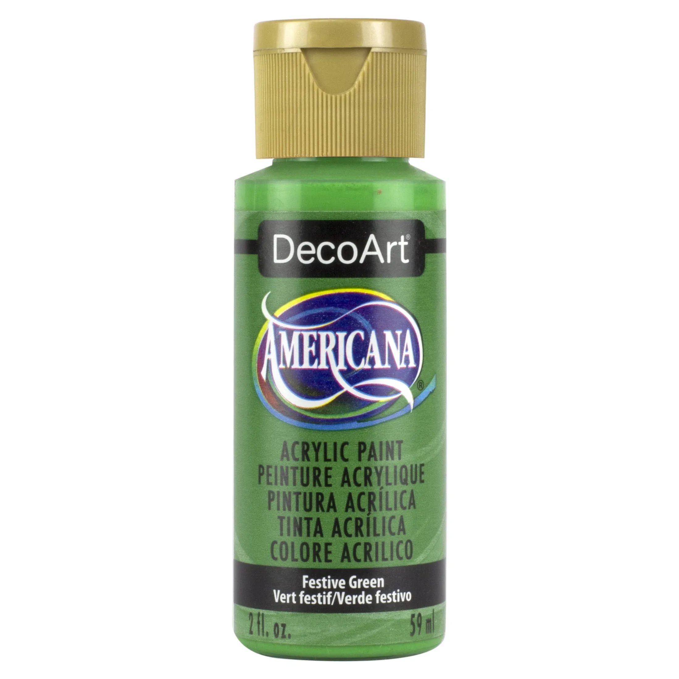 Americana Acrylic Paint 2Oz Festive Green Semi Opaque