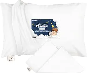 KeaBabies Toddler Pillowcase for 14X20 Pillow - Organic Jumbo Toddler Pillow Case for Boy, Kids - 100% Natural Cotton Pillowcase for Miniature Sleepy Pillows - Pillow Sold Separately (Soft White)