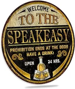 Welcome Speakeasy Home Bar Sign Den Whisky Beer Prohibition Gift 100142001011