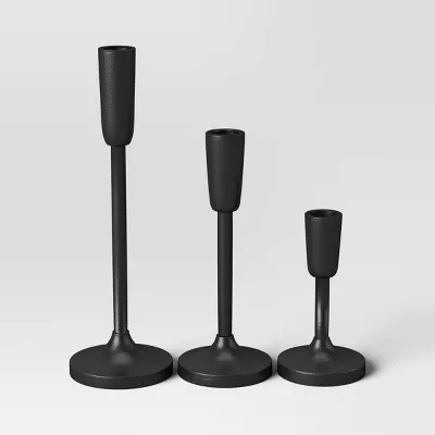 Threshold Accents | Threshold | Taper Candleholders | Color: Black | Size: Os | Thebohemedream's Closet