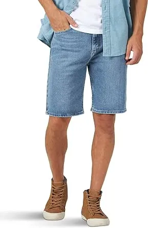 Wrangler Authentics Men's Classic Relaxed Fit Five Pocket Jean Short, Stonewash Dark, 34