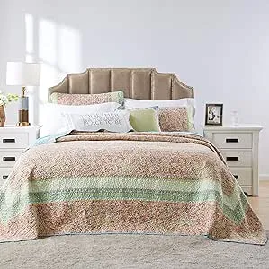 Barefoot Bungalow Palisades Pastel Bedspread Set, 3-Piece, Queen