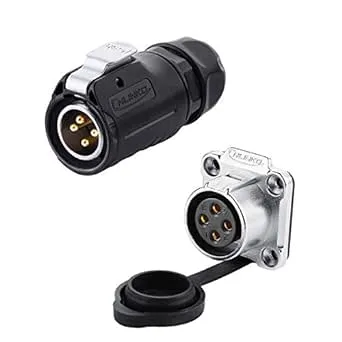 CNLINKO 4 Pin Power Connector Male Plug &amp; Female Socket Waterproof Outdoor IP67