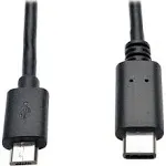 Tripp Lite U040-006-MICRO 6 ft. Black USB 2.0 Hi-Speed Cable (Micro-B Male to US