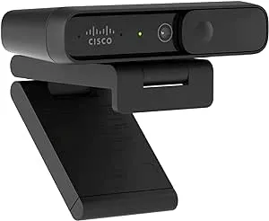 Cisco Desk Camera 4K in Carbon Black with up to 4K Ultra HD Video, Dual Microphones, Low-Light Performance, 1-Year Limited Hardware Warranty (CD-DSKCAM-C-US)