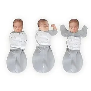 Amazing Baby - Omni Swaddle Sack with Wrap - Arms Up Sleeves & Mitten Cuffs, Gray ...