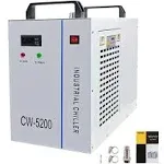 VEVOR Industrial Water Chiller, CW5200DG, 8.5L 1400W 0.93HP Water Cooler, Cools 5200 BTU/Hour Thermolysis Water Chiller, for CO2 130 to 150W Laser Engraving & Cutting Machines