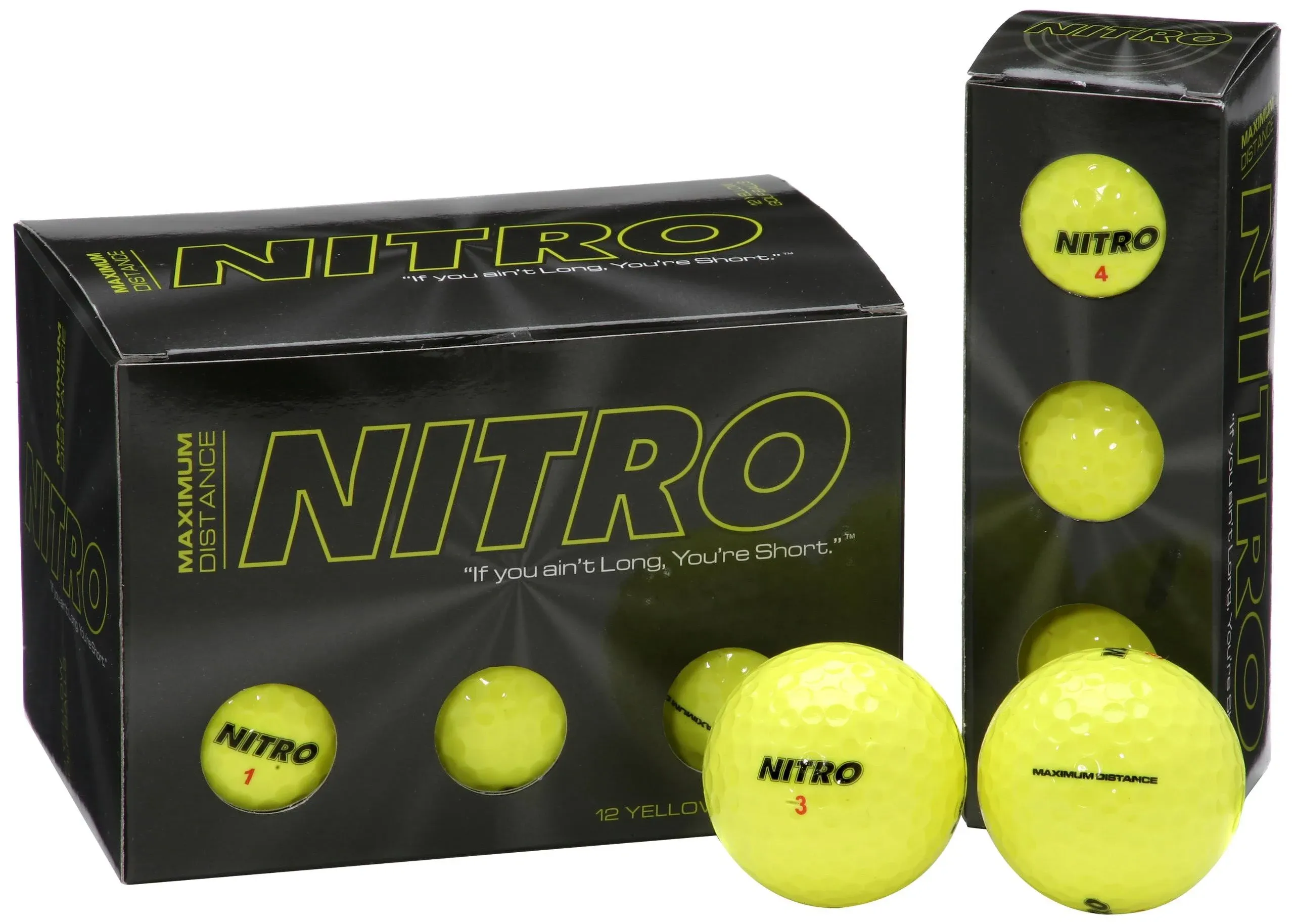 Nitro Maximum Distance Golf Balls (Pack of 12) - Yellow