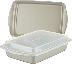 Rachael Ray 3-Piece Steel Bakeware Set, Silver