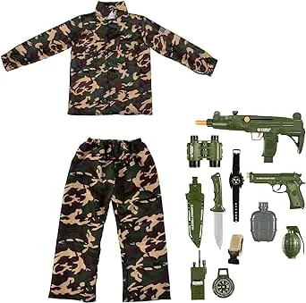 Army Costume for Boys, Halloween Boys Costume Military Soldier Pretend Set, Halloween Party Costumes for Boys 3-10