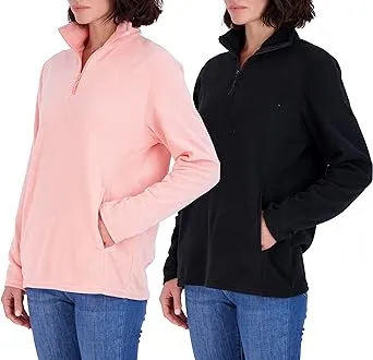 2 Pack: Women's Outerwear Polar Fleece Jacket Winter Lined Quarter Half 1/2 1/4 Zip Pullover Sweatshirt Long Sleeve Chamarras para Mujer Sherpa Warm Sweater Coat Fashion Clothes Trendy- Set 6, L