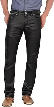 Ethanol Mens Slim Fit Ethanol Stretch Fashion Casual Faux Leather Pants