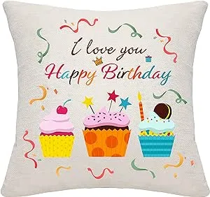 Birthday Gifts For Women Men Kids Birthday Throw Pillow Cover Pillowcase Cushion