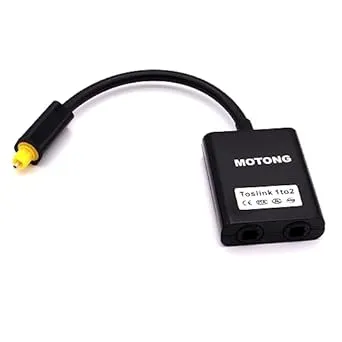 MOTONG Toslink Digital Optical Audio Splitter Adapter 1 in 2 Out